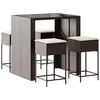 Image de vidaXL - 5-delige - Tuinbarset - met - kussens - poly - rattan - bruin
