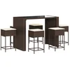 Image de vidaXL - 7-delige - Tuinbarset - met - kussens - poly - rattan - bruin