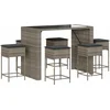 Image de vidaXL - 7-delige - Tuinbarset - met - kussens - poly - rattan - grijs