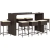 Image de vidaXL - 9-delige - Tuinbarset - met - kussens - poly - rattan - bruin