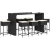 Image de vidaXL - 9-delige - Tuinbarset - met - kussens - poly - rattan - zwart