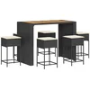 Image de vidaXL - 7-delige - Tuinbarset - met - kussens - poly - rattan - zwart