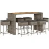 Image de vidaXL - 9-delige - Tuinbarset - met - kussens - poly - rattan - grijs