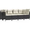 Image de vidaXL - 5-delige - Loungeset - met - kussens - poly - rattan - zwart