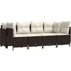 Image de vidaXL - 5-delige - Loungeset - met - kussens - poly - rattan - bruin