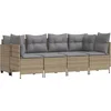 Image de vidaXL - 5-delige - Loungeset - met - kussens - poly - rattan - beige