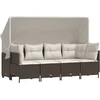 Image de vidaXL - 5-delige - Loungeset - met - kussens - poly - rattan - bruin