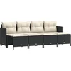 Image de vidaXL - 5-delige - Loungeset - met - kussens - poly - rattan - zwart