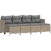 Image de vidaXL - 5-delige - Loungeset - met - kussens - poly - rattan - beige