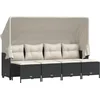 Image de vidaXL - 5-delige - Loungeset - met - kussens - poly - rattan - zwart
