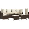 Image de vidaXL - 5-delige - Loungeset - met - kussens - poly - rattan - bruin
