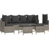Image de vidaXL - 5-delige - Loungeset - met - kussens - poly - rattan - grijs