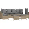 Image de vidaXL - 5-delige - Loungeset - met - kussens - poly - rattan - beige