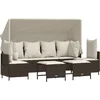 Image de vidaXL - 5-delige - Loungeset - met - kussens - poly - rattan - bruin