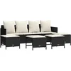 Image de vidaXL - 5-delige - Loungeset - met - kussens - poly - rattan - zwart