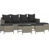 Image de vidaXL - 5-delige - Loungeset - met - kussens - poly - rattan - lichtgrijs