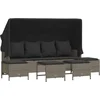 Image de vidaXL - 5-delige - Loungeset - met - kussens - poly - rattan - lichtgrijs