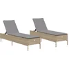 Image de vidaXL - Ligstoelen - 2 - st - met - kussens - poly - rattan - beige