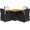 Image de vidaXL - 5-delige - Tuinset - met - kussens - poly - rattan - zwart