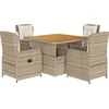 Image de vidaXL - 5-delige - Tuinset - met - kussens - poly - rattan - beige