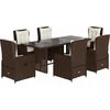 Image de vidaXL - 7-delige - Tuinset - met - kussens - poly - rattan - bruin