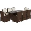 Image de vidaXL - 9-delige - Tuinset - met - kussens - poly - rattan - bruin