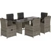 Image de vidaXL - 7-delige - Tuinset - met - kussens - poly - rattan - grijs