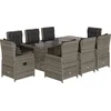 Image de vidaXL - 9-delige - Tuinset - met - kussens - poly - rattan - grijs