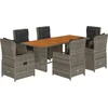 Image de vidaXL - 7-delige - Tuinset - met - kussens - poly - rattan - grijs