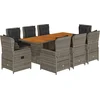 Image de vidaXL - 9-delige - Tuinset - met - kussens - poly - rattan - grijs
