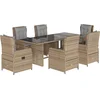 Image de vidaXL - 7-delige - Tuinset - met - kussens - poly - rattan - beige
