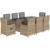 Image de vidaXL - 9-delige - Tuinset - met - kussens - poly - rattan - beige