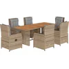 Image de vidaXL - 7-delige - Tuinset - met - kussens - poly - rattan - beige