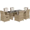 Image de vidaXL - 7-delige - Tuinset - met - kussens - poly - rattan - beige