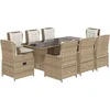 Image de vidaXL - 9-delige - Tuinset - met - kussens - poly - rattan - beige