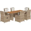 Image de vidaXL - 7-delige - Tuinset - met - kussens - poly - rattan - beige
