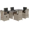 Image de vidaXL - 7-delige - Tuinset - met - kussens - poly - rattan - grijs