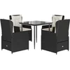 Image de vidaXL - 5-delige - Tuinset - met - kussens - poly - rattan - zwart