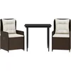 Image de vidaXL - 3-delige - Tuinset - met - kussens - poly - rattan - bruin