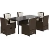 Image de vidaXL - 7-delige - Tuinset - met - kussens - poly - rattan - bruin