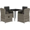 Image de vidaXL - 5-delige - Tuinset - met - kussens - poly - rattan - grijs
