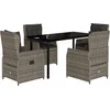 Image de vidaXL - 5-delige - Tuinset - met - kussens - poly - rattan - grijs
