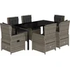 Image de vidaXL - 7-delige - Tuinset - met - kussens - poly - rattan - grijs