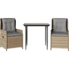 Image de vidaXL - 3-delige - Tuinset - met - kussens - poly - rattan - beige