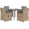 Image de vidaXL - 5-delige - Tuinset - met - kussens - poly - rattan - beige