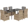 Image de vidaXL - 7-delige - Tuinset - met - kussens - poly - rattan - beige