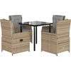 Image de vidaXL - 5-delige - Tuinset - met - kussens - poly - rattan - beige