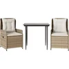 Image de vidaXL - 3-delige - Tuinset - met - kussens - poly - rattan - beige