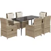 Image de vidaXL - 7-delige - Tuinset - met - kussens - poly - rattan - beige