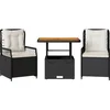 Image de vidaXL - 3-delige - Tuinset - met - kussens - poly - rattan - zwart